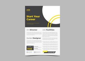 We are hiring flyer design. Job offer leaflet template. Job vacancy vector