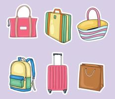 colección colorida de ilustración de bolsos dibujados a mano vector