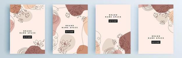 Modern abstract covers set, minimal covers design, colorful geometric vector