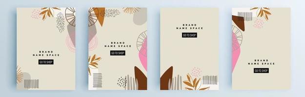 Modern abstract covers set, minimal covers design, colorful geometric vector