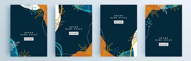 Modern abstract covers set, minimal covers design, colorful geometric vector