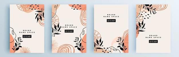 Modern abstract covers set, minimal covers design, colorful geometric vector