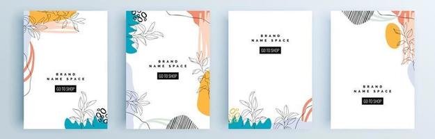 Modern abstract covers set, minimal covers design, colorful geometric vector