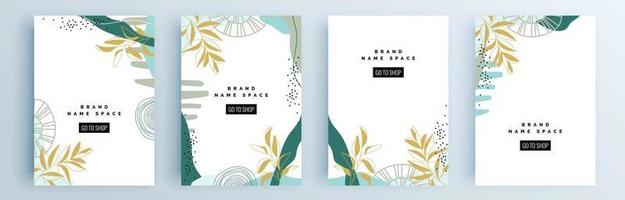 Modern abstract covers set, minimal covers design, colorful geometric vector