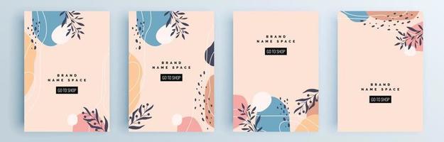 Modern abstract covers set, minimal covers design, colorful geometric vector