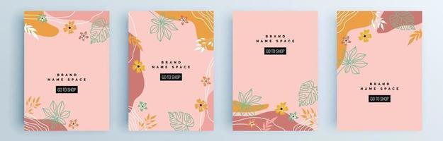 Modern abstract covers set, minimal covers design, colorful geometric vector