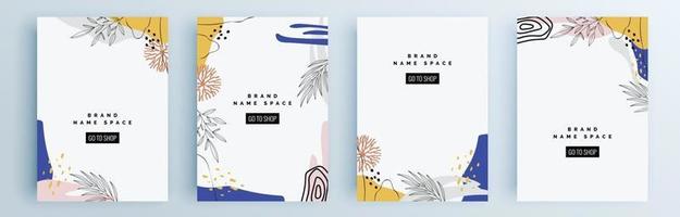 Modern abstract covers set, minimal covers design, colorful geometric vector