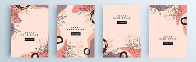 Modern abstract covers set, minimal covers design, colorful geometric vector