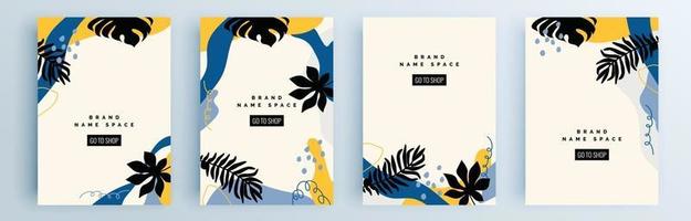 Modern abstract covers set, minimal covers design, colorful geometric vector