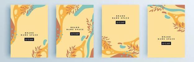 Modern abstract covers set, minimal covers design, colorful geometric vector