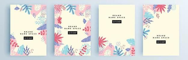 Modern abstract covers set, minimal covers design, colorful geometric vector