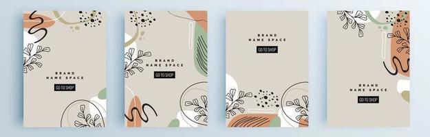 Modern abstract covers set, minimal covers design, colorful geometric vector