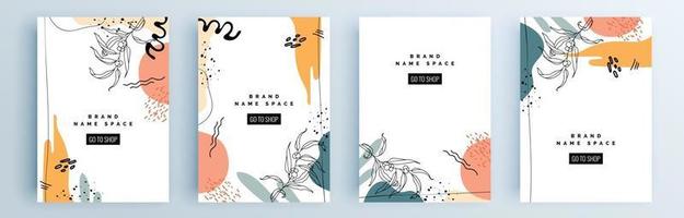 Modern abstract covers set, minimal covers design, colorful geometric vector