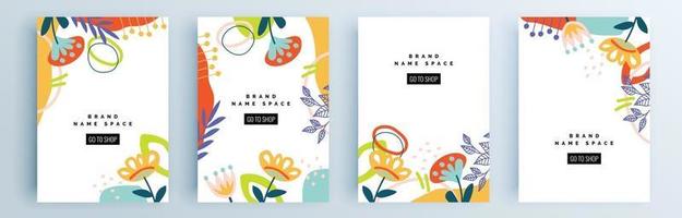 Modern abstract covers set, minimal covers design, colorful geometric vector