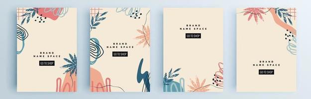 Modern abstract covers set, minimal covers design, colorful geometric vector