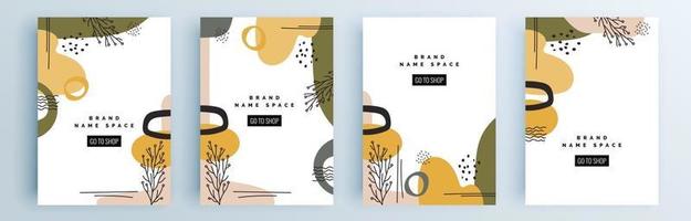 Modern abstract covers set, minimal covers design, colorful geometric vector