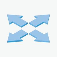 Set of isometric blue arrows for navigation concept vector graphic