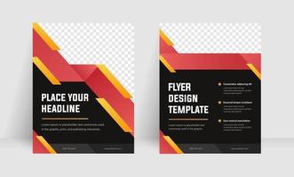 Red and Yellow Gradient Accent Flyer or Brochure Template Design. vector