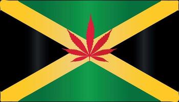 Jaimaican rasta reggae weed marijuana flag symbol vectorgradient color vector