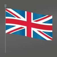 Great Britain flag and pole symbol flat vector with gradient color