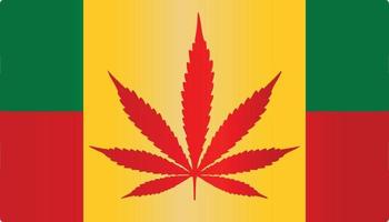 vector plano de símbolo de bandera de marihuana con color degradado