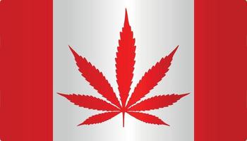 vector plano de símbolo de la bandera de Canadá de marihuana con color degradado