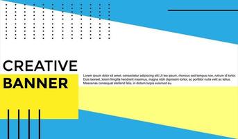 Creative Banner Background Template with Yellow and Blue vector