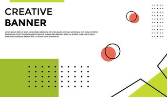 Creative Banner Background Template with Green and Red vector