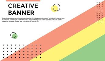 Creative Banner Background Template with Red, Yellow and Green vector