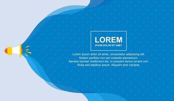 Blue pop art background with blank space and speaker vector