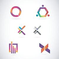 plantilla de colección de diseño de logotipo colorido de internet web vector