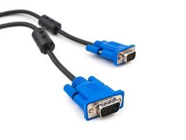 VGA cable use for the connect monitor on white background photo