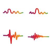 Ilustración de icono de vector de plantilla de logotipo de onda de sonido