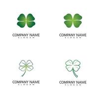 vector design of green clover leaf logo,