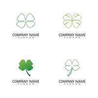 vector design of green clover leaf logo,