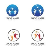 human people success people care logo and symbol template vector