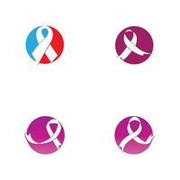 breast cancer awareness,ribbon logo vector template-vector