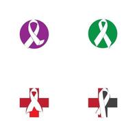 breast cancer awareness,ribbon logo vector template-vector