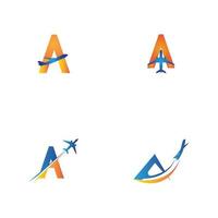 letter A Air travel logo design template-vector vector