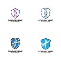 DNA shield logo icon design-vector vector