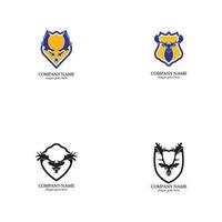 cazador de ciervos con diseño de logotipo de escudo vector