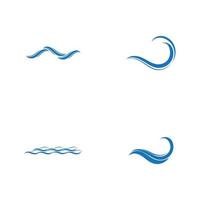 Water Wave symbol and icon Logo Template vector