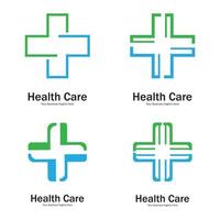 logotipo de la cruz moderna. salud, plantilla de icono médico - vector