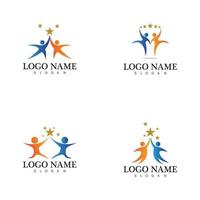 human people success people care logo and symbol template vector