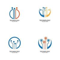 circuit technology logo vector template-vector