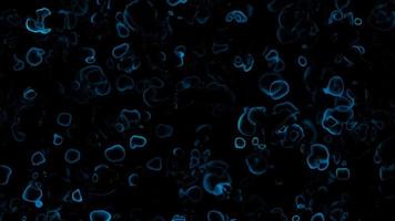 Abstract animation of water and little bubbles over a dark background video