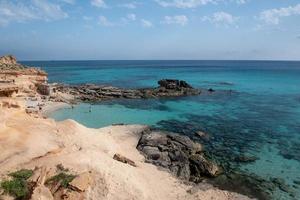 Formentera beach of Calo d es Mort in Balearic Islands. photo