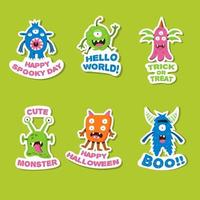 Halloween Monster Sticker Collection vector