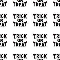 Trick or treat lettering. Halloween seamless pattern Isolated on white vector