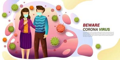 Corona virus in China, Vector Illustration.